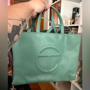 Medium sage green Telfar Green Bag-used once